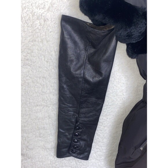 Samuele Cipriani Italian Designer Down Coat Short Sleeve Leather Cuffs Belt 42 6 - Picture 8 of 16